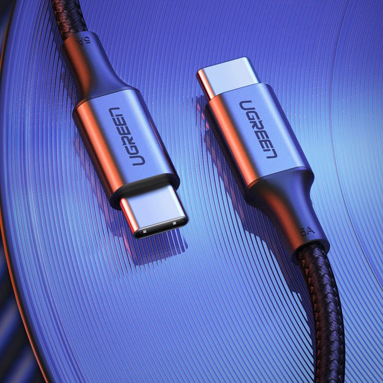 Kabel za Prijenos Podataka i Punjenje USB-C - USB-C UGREEN US316, 100W, 1m, Sivi