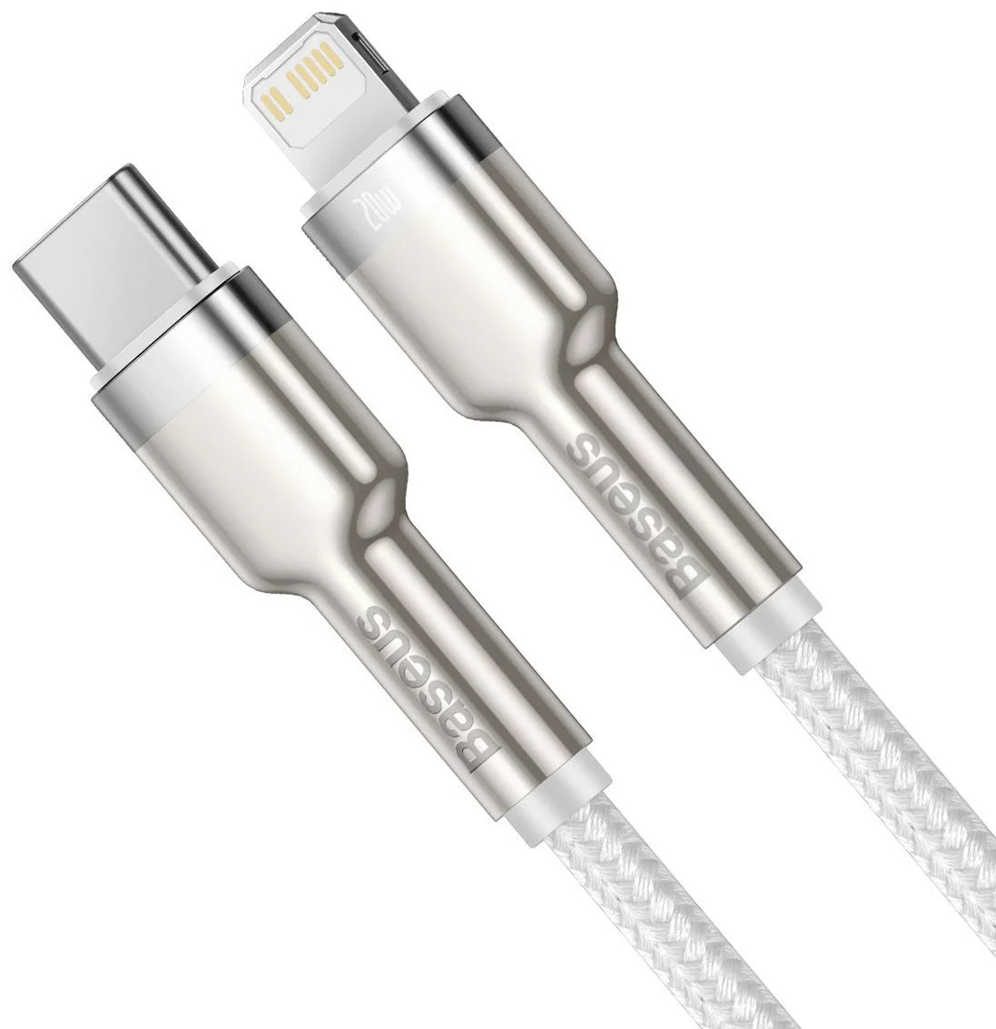 Kabel za Prijenos Podataka i Punjenje USB-C - Lightning Baseus Cafule Metal Series, 20W, 1m, Bijeli CATLJK-A02