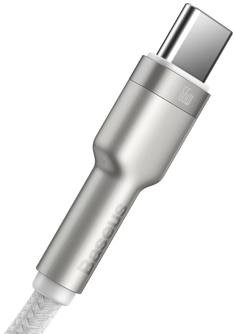Kabel za Prijenos Podataka i Punjenje USB-A - USB-C Baseus Cafule Metal Series, 66W, 1m, Bijeli CAKF000102