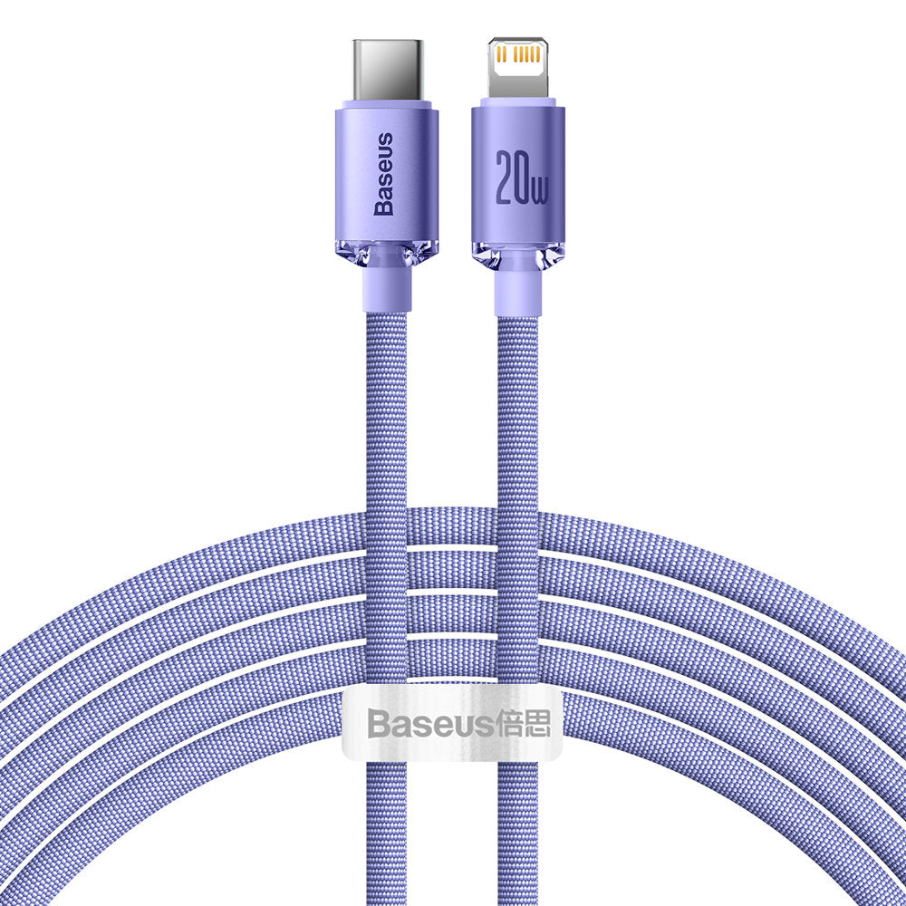 Kabel za podatke i punjenje USB-C - Lightning Baseus Crystal Shine serija, 20W, 2m, Ljubičasta CAJY000305