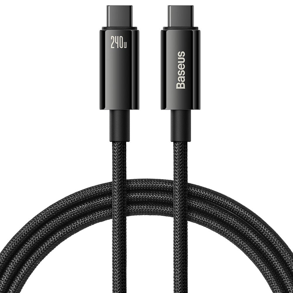 Kabel za Prijenos Podataka i Punjenje USB-C - USB-C Baseus Tungsten Gold, 240W, 3m, Crni CAWJ040201