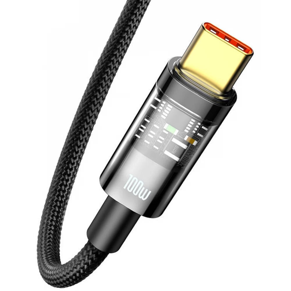 Kabel za Prijenos Podataka i Punjenje USB-A - USB-C Baseus Explorer, 100W, 1m, Crni CATS000201