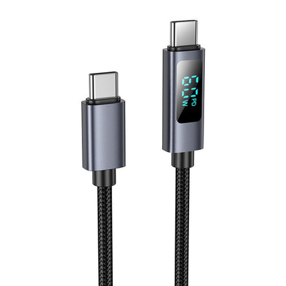 Kabel za podatke i punjenje USB-C - USB-C HOCO Display X112, 60W, 1m, Crni