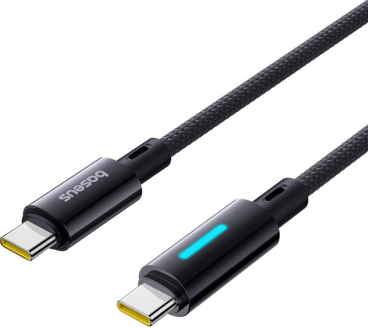 Kabel za podatke i punjenje USB-C - USB-C Baseus Lit Button Control, 100W, 1m, Crni P10379000121-00
