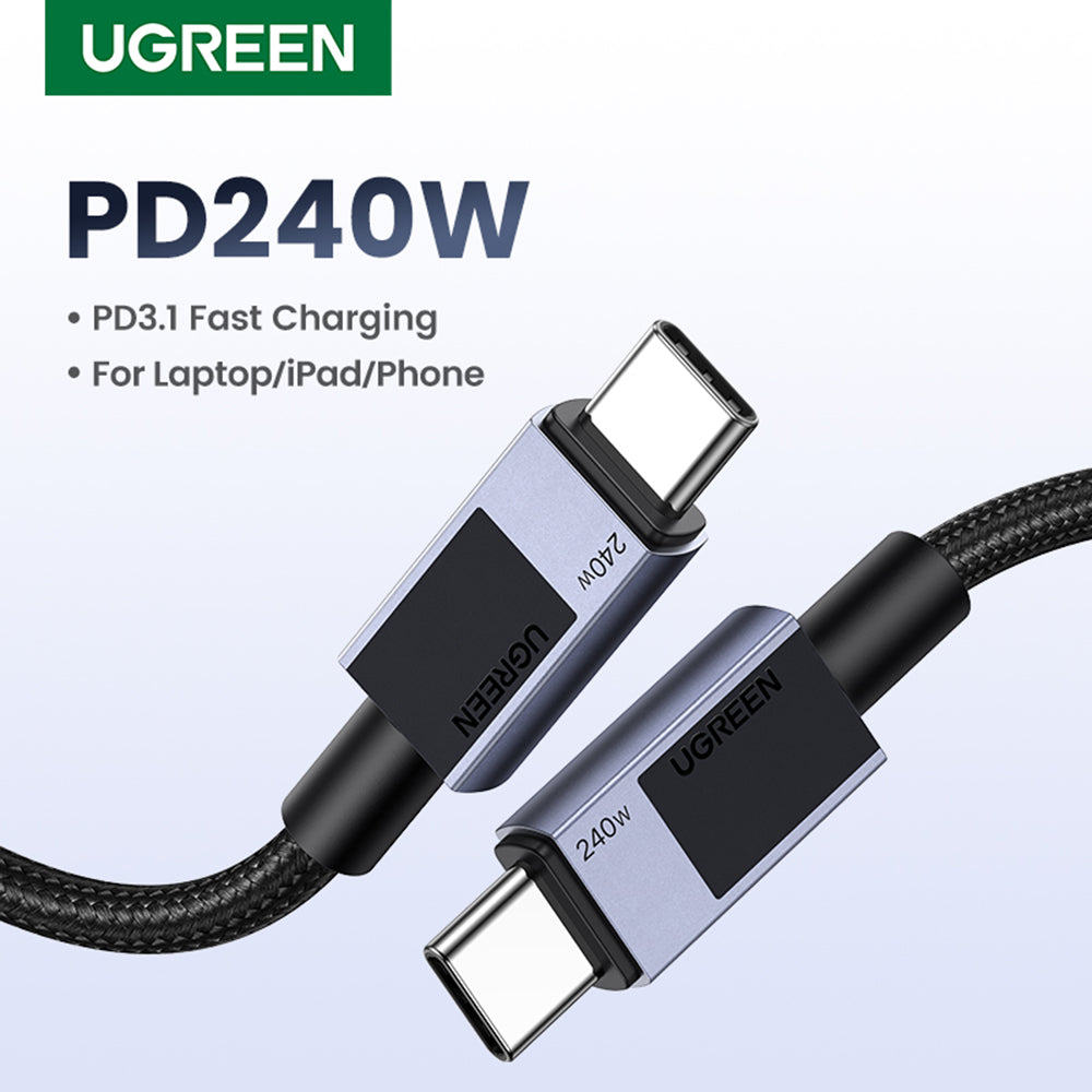 Kabel za prijenos podataka i punjenje USB-C - USB-C UGREEN L513, 240W, 1m, Crni