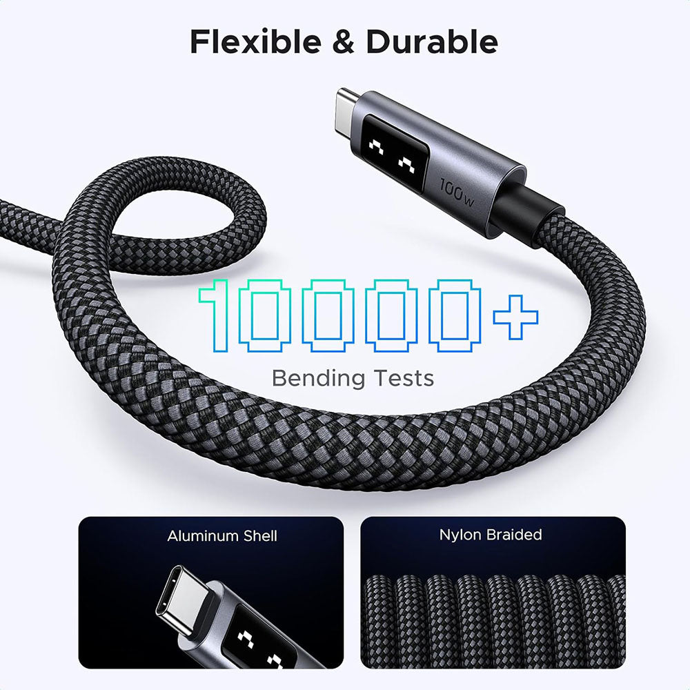 Kabel za podatke i punjenje USB-C - USB-C UGREEN L509, 100W, 1m, Sivi