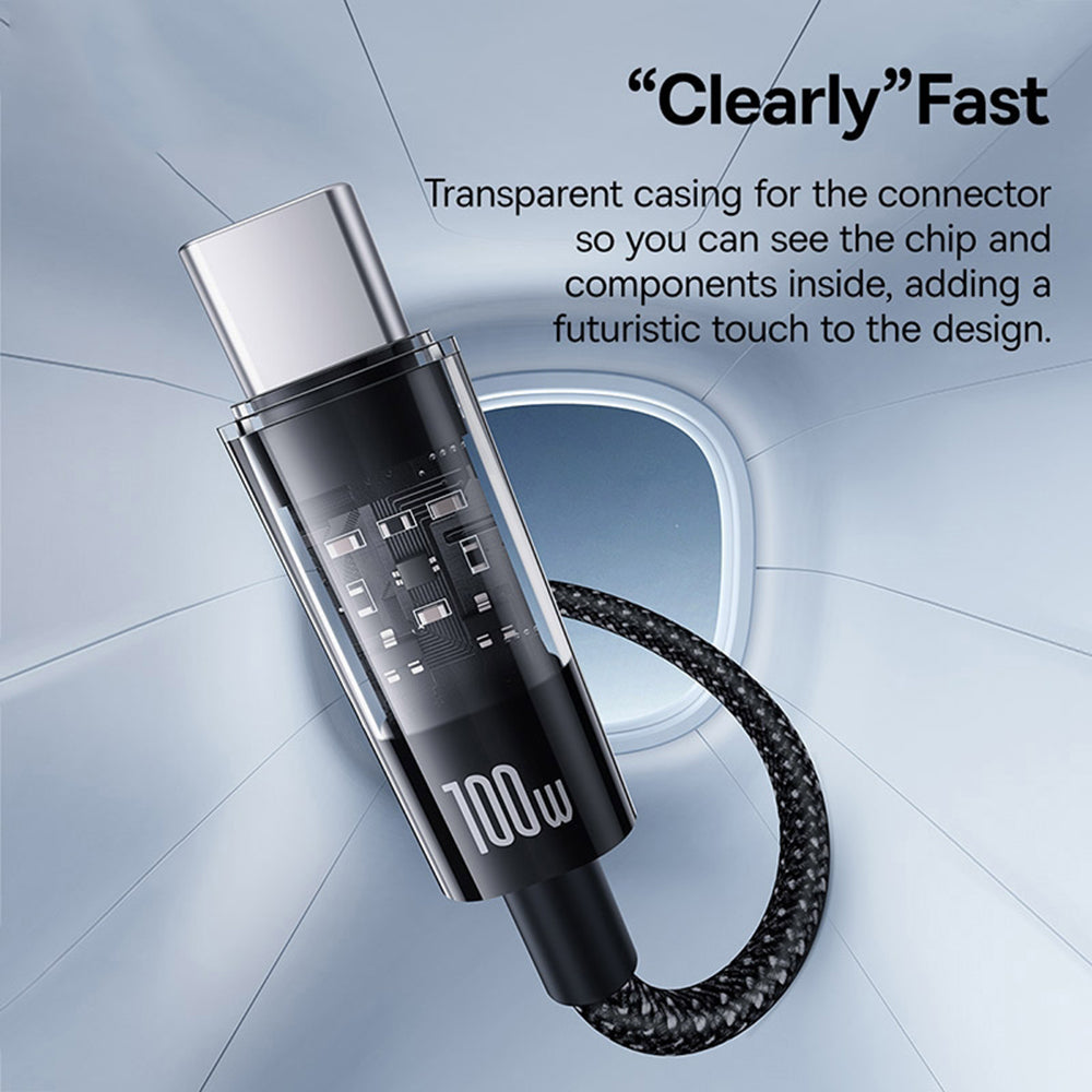 Kabel za prijenos podataka i punjenje USB-A - USB-C Baseus Gem, 100W, 2m, Crni P10373002111-01