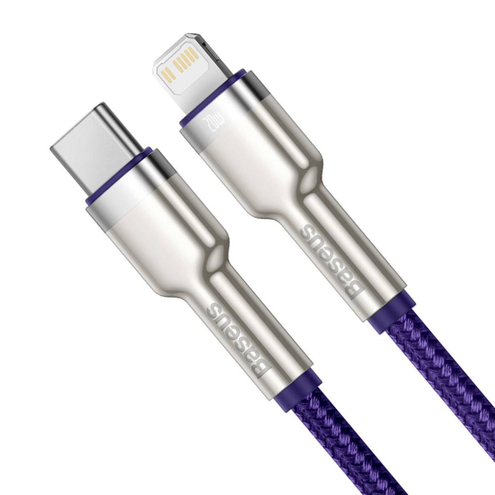 Kabel za prijenos podataka i punjenje USB-C - Lightning Baseus Cafule Metal Series, 20W, 1m, Ljubičasti CATLJK-A05