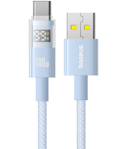 Kabel za podatke i punjenje USB-A - USB-C Baseus Display 2, 100W, 1m, Plavi P10382701311-00