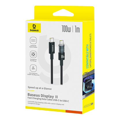 Kabel za prijenos podataka i punjenje USB-C - USB-C Baseus Display 2, 100W, 1m, Crni P10382702121-00