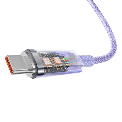 Kabel za podatke i punjenje USB-A - USB-C Baseus Explorer, 100W, 1m, Ljubičasti CATS010405