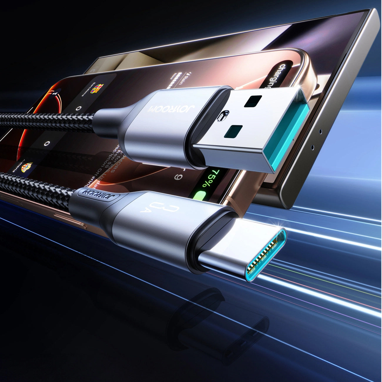 Kabel za prijenos podataka i punjenje USB-A - USB-C Joyroom S-A28 Flash, 30W, 2m, Crni