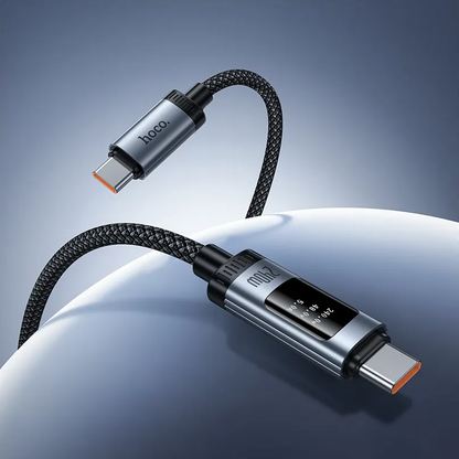 Kabel za podatke i punjenje USB-C - USB-C HOCO Display U148, 240W, 1.2m, Crni