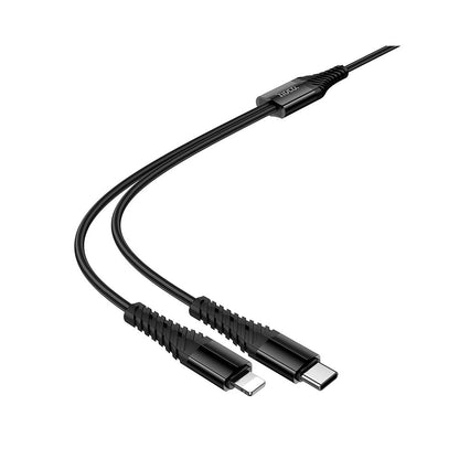 Kabel za punjenje USB-C - Lightning / USB-C HOCO X123, 10W, 1m, Crni