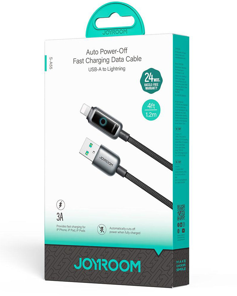 Kabel za podatke i punjenje USB-A - Lightning Joyroom S-A55 StarFlight Display, 18W, 1.2m, Crni