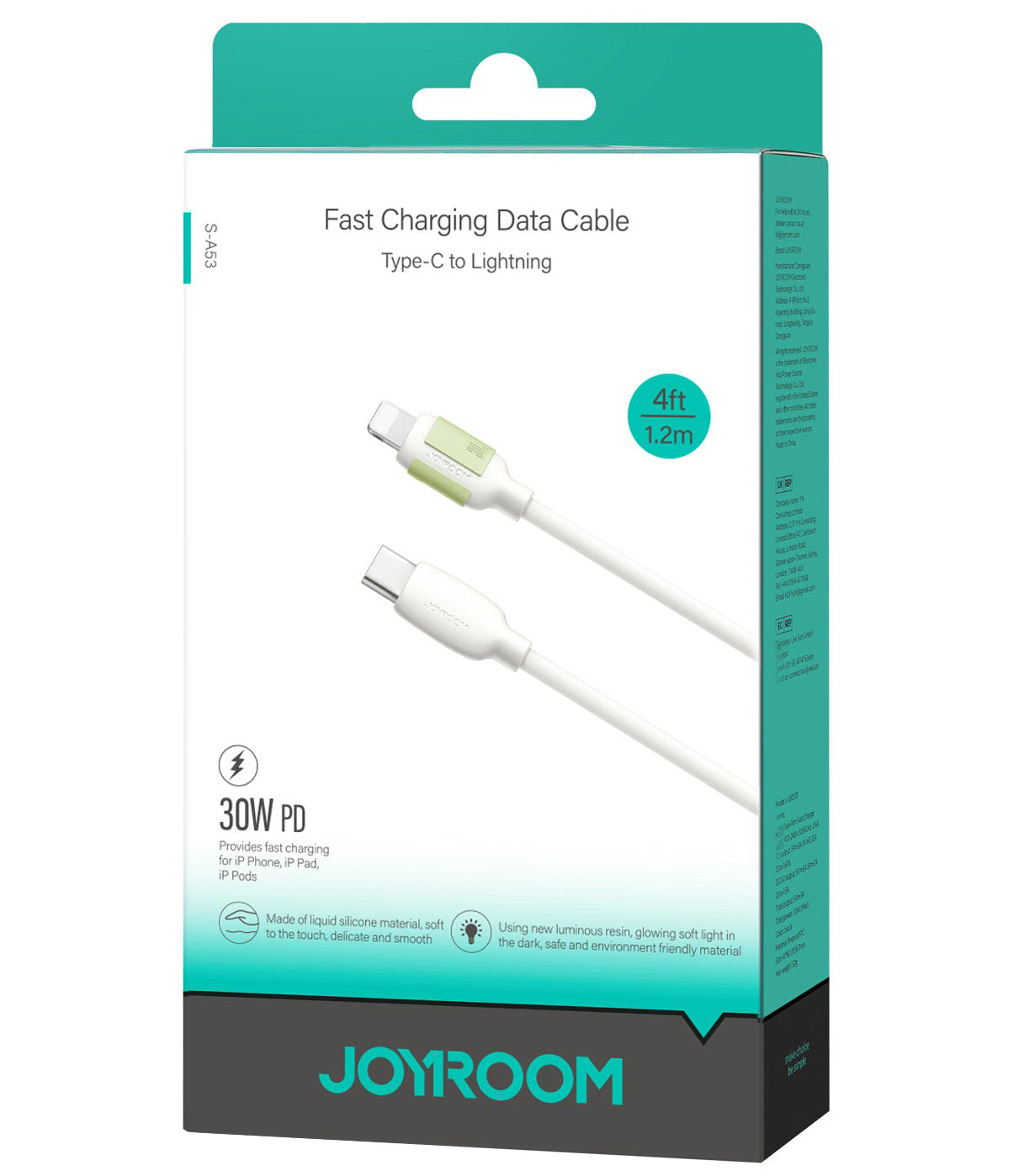 Kabel za podatke i punjenje USB-C - Lightning Joyroom S-A53, 30W, 1.2m, Bež