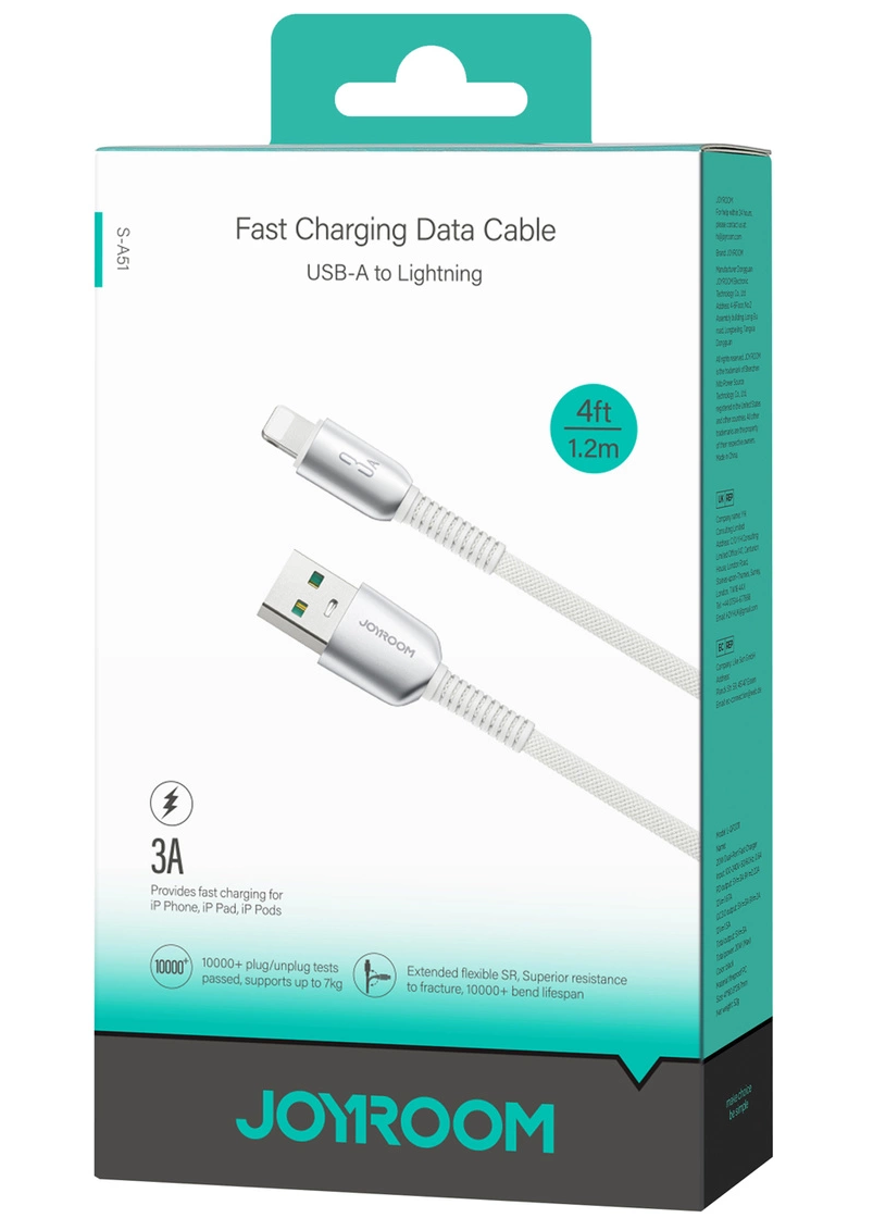 Kabel za prijenos podataka i punjenje USB-A - Lightning Joyroom S-A51, 18W, 1.2m, Siva
