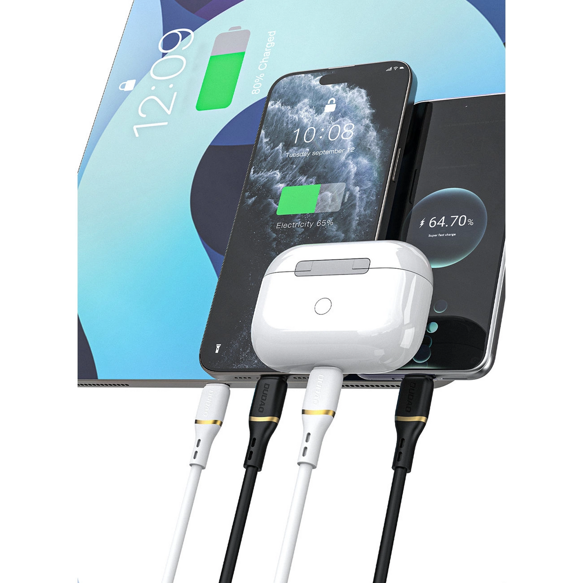 USB-C - USB-C kabel za prijenos podataka i punjenje Dudao L25C, 30W, 1m, bijeli