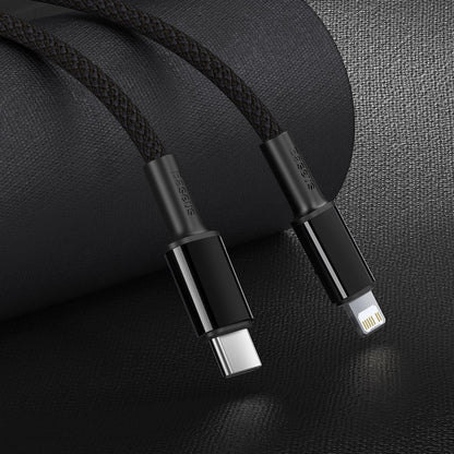 Kabel za Prijenos Podataka i Punjenje USB-C - Lightning Baseus High Density Braided, 20W, 1m, Crni CATLGD-01