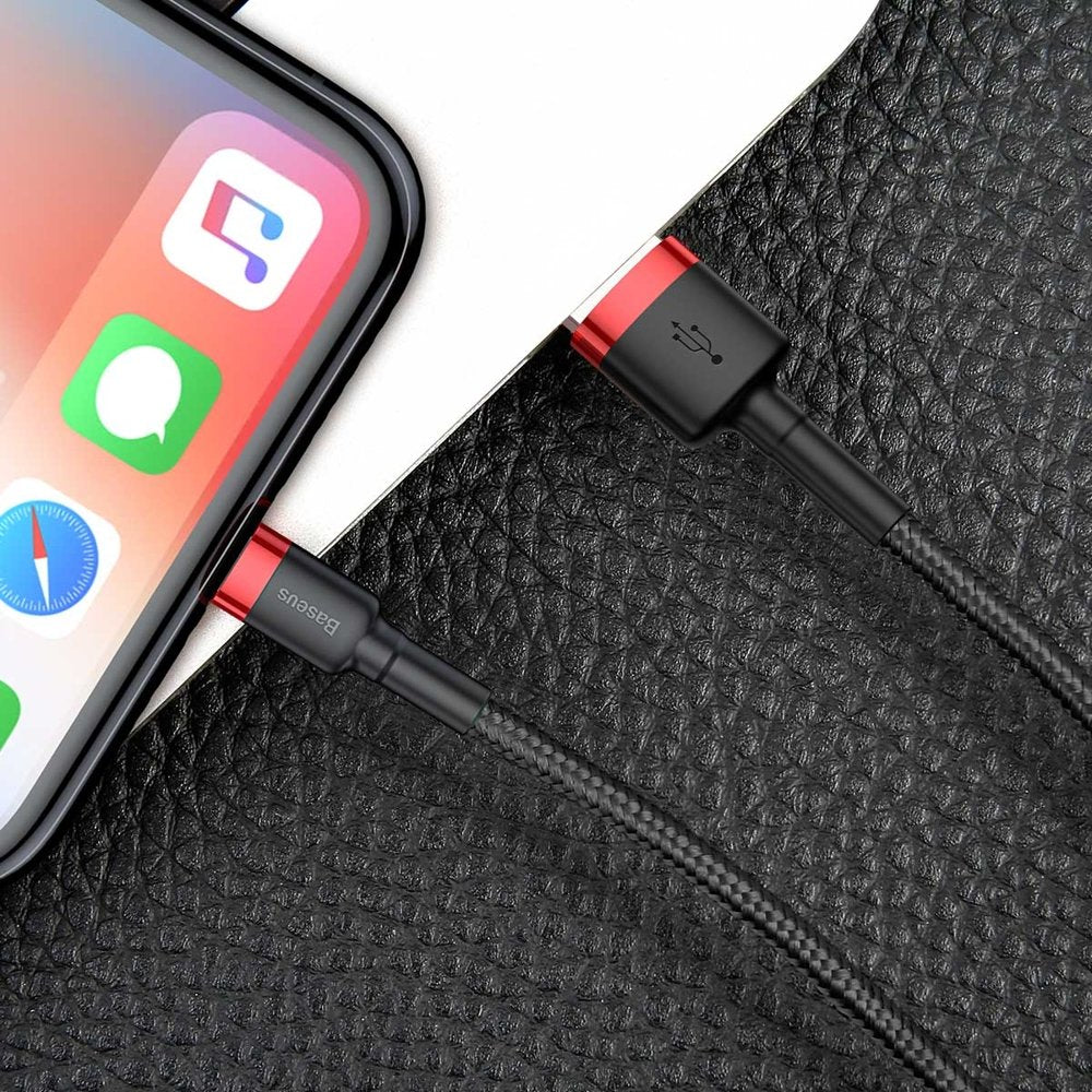 Kabel za Prijenos Podataka i Punjenje USB-A - Lightning Baseus Cafule, 18W, 0.5m, Crveni CALKLF-A19
