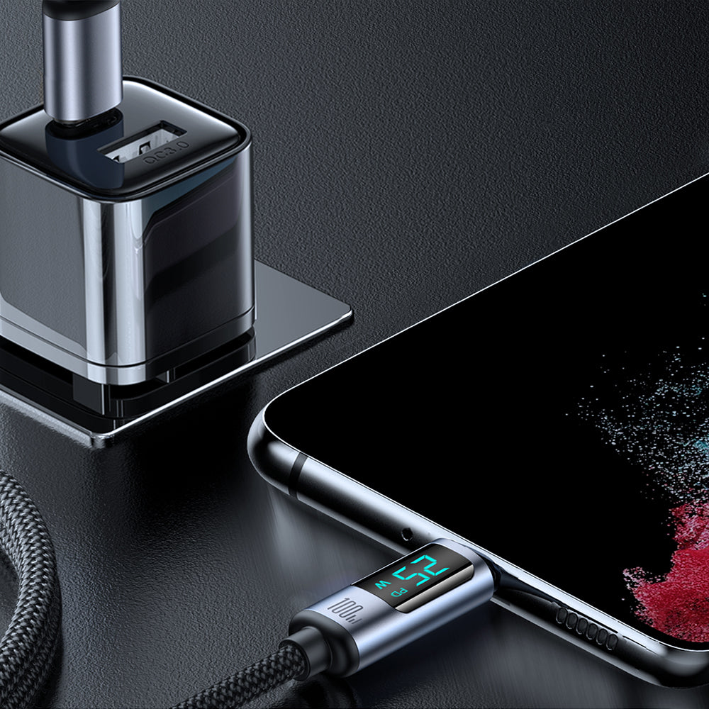 Kabel za podatke i punjenje USB-C - USB-C Joyroom S-A16 Prism Display, 100W, 1.2m, Crni