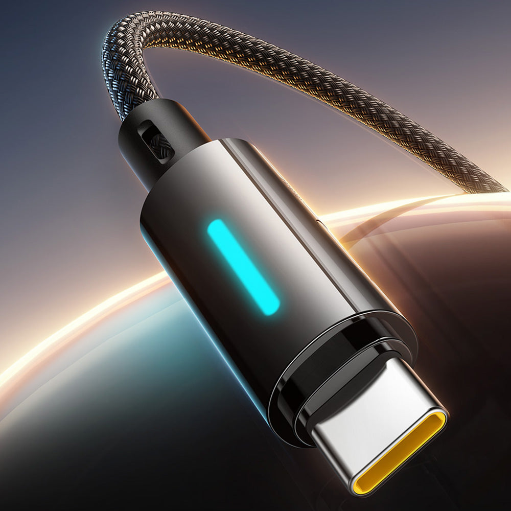 Kabel za podatke i punjenje USB-A - USB-C Baseus Lit Button Control, 100W, 2m, Crni P10379002121-01