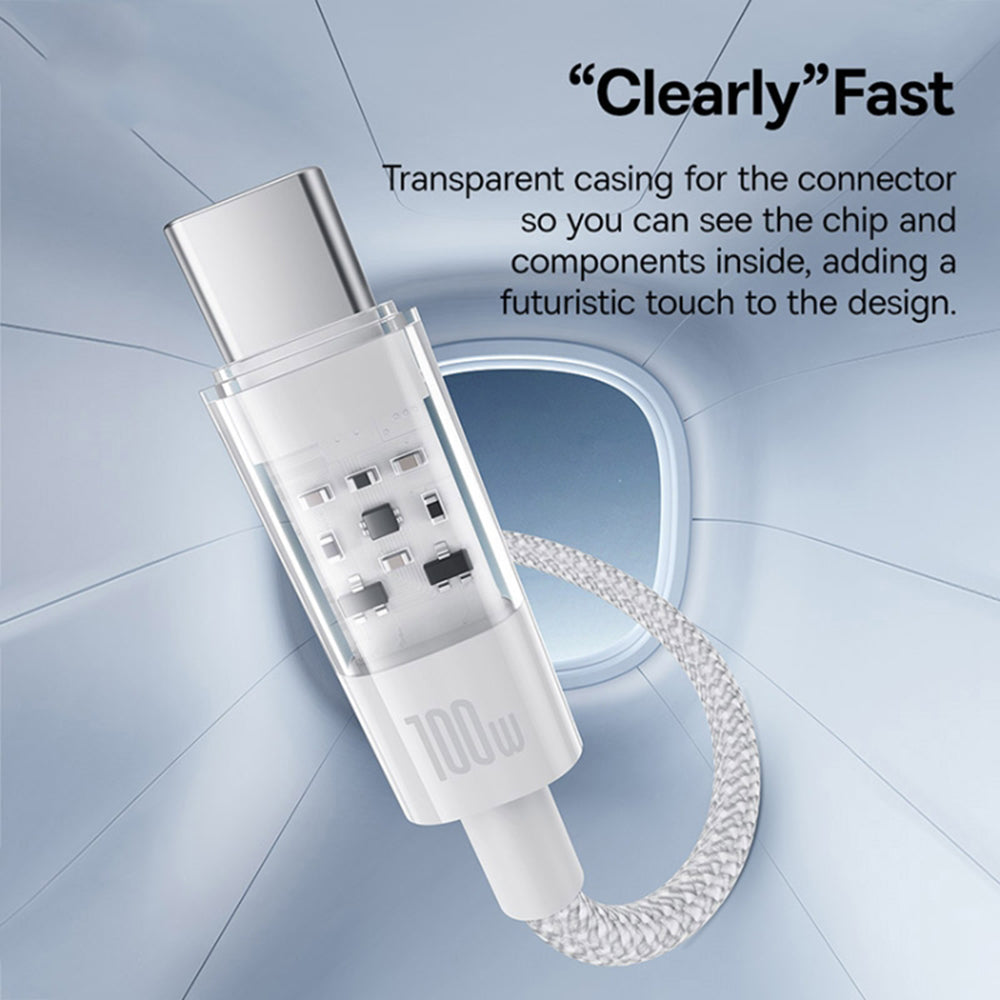 Kabel za prijenos podataka i punjenje USB-C - USB-C Baseus Gem, 100W, 2m, Bijeli P10373000211-01