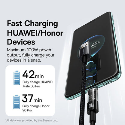 Kabel za prijenos podataka i punjenje USB-A - USB-C Baseus Gem, 100W, 2m, Crni P10373002111-01