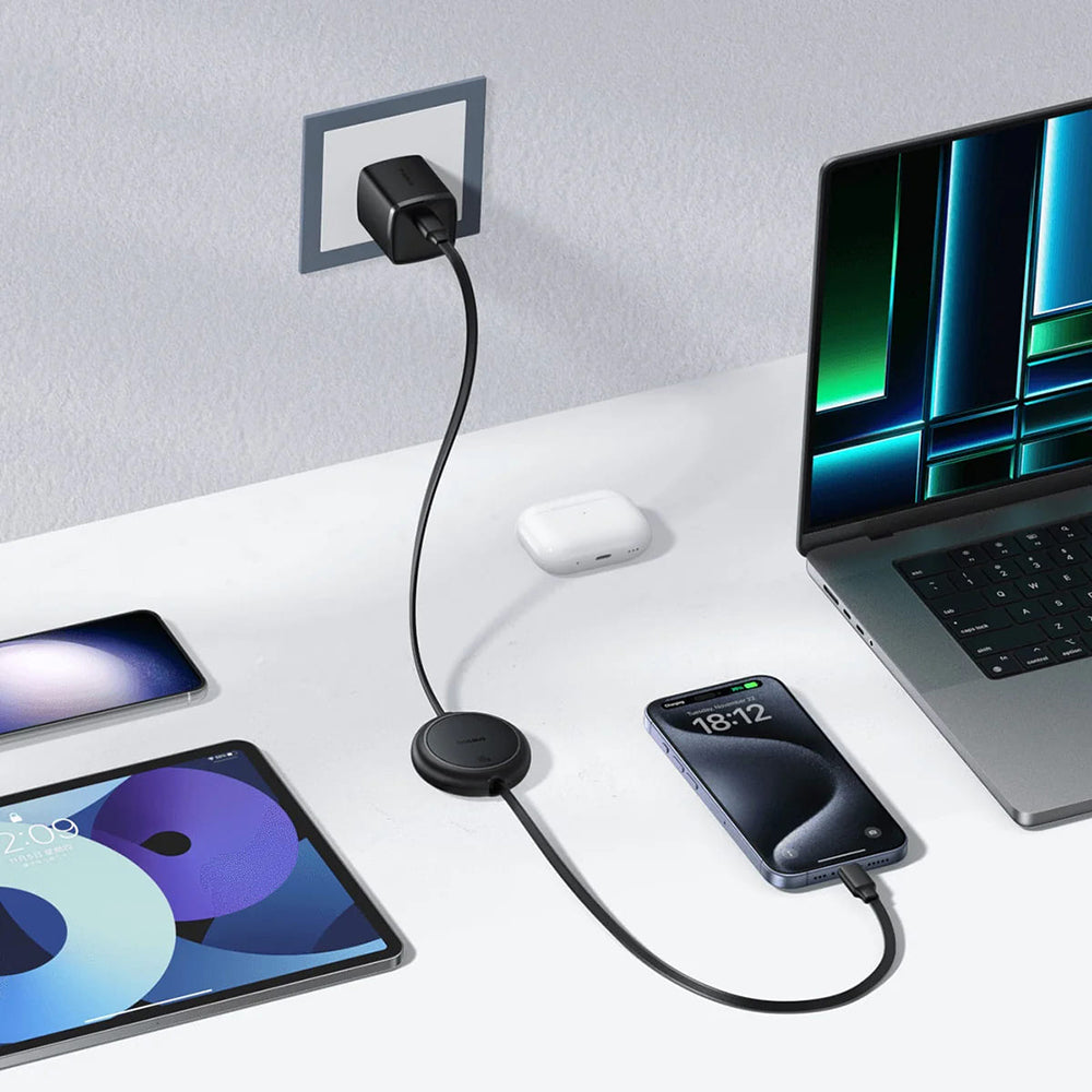 Kabel za podatke i punjenje USB-C - USB-C Baseus Free2Pull Mini Retractable, 60W, 1m, Crni P10364500111-01