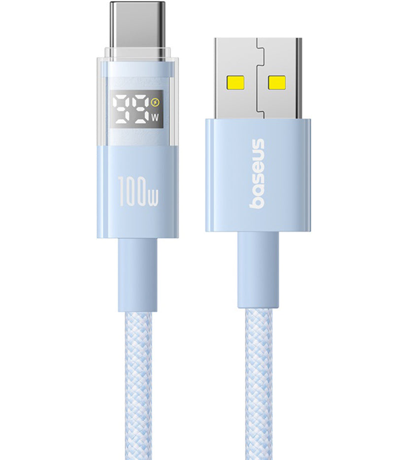 Kabel za podatke i punjenje USB-A - USB-C Baseus Display 2, 100W, 2m, Plavi P10382701311-01