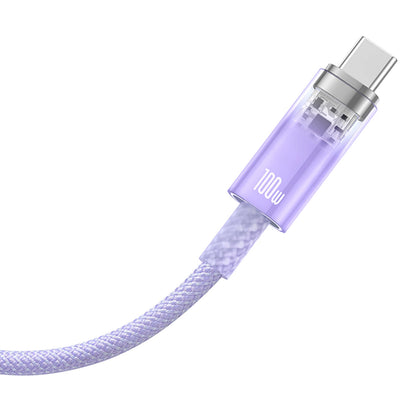 Kabel za podatke i punjenje USB-A - USB-C Baseus Explorer, 100W, 1m, Ljubičasti CATS010405