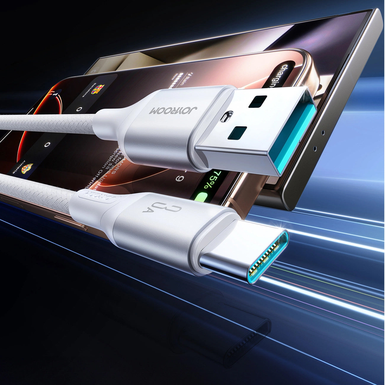 Kabel za podatke i punjenje USB-A - USB-C Joyroom S-A28 Flash, 30W, 2m, Bijeli