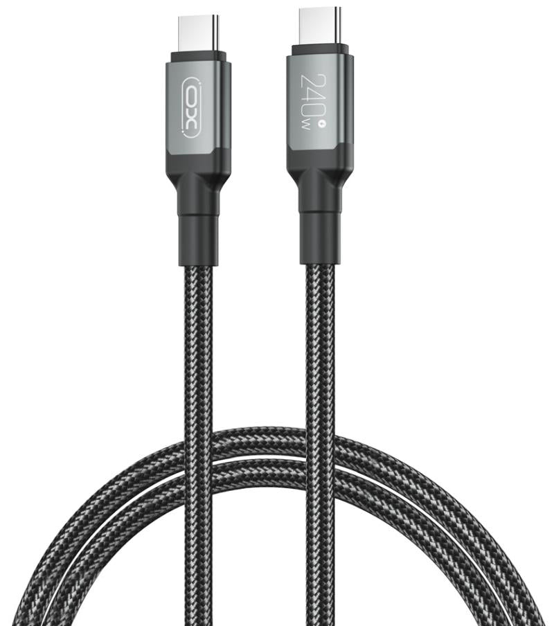 Kabel za podatke i punjenje USB-C - USB-C XO Design NB-Q264A, 240W, 1m, Crni