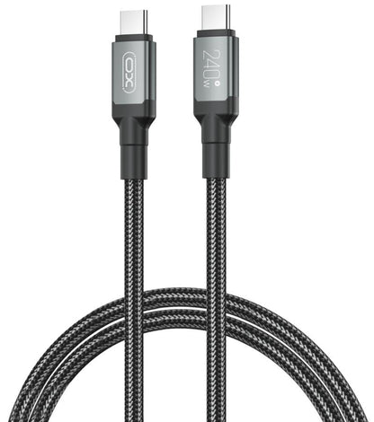 Kabel za podatke i punjenje USB-C - USB-C XO Design NB-Q264A, 240W, 1m, Crni