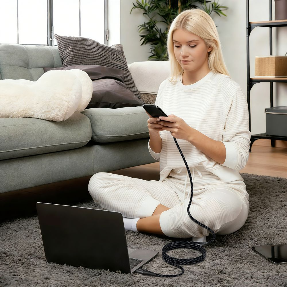 USB-C kabel za prijenos podataka i punjenje - USB-C Tech-Protect UB11T Ultraboost, 100W, 2m, Crna