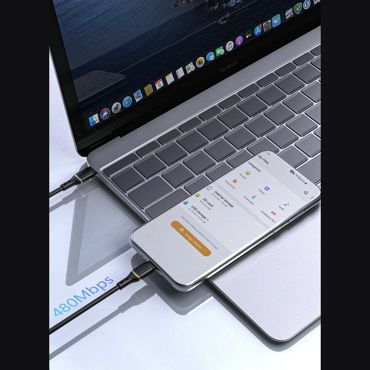 USB-C - USB-C kabel za prijenos podataka i punjenje Dudao L25C, 30W, 1m, bijeli