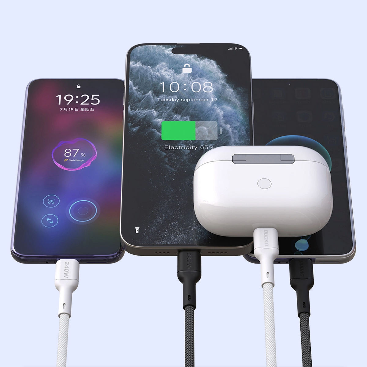 USB-C - USB-C kabel za prijenos podataka i punjenje Dudao L9C Max, 240W, 1.2m, Crna