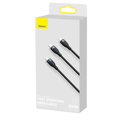 Kabel za podatke i punjenje USB-C - Lightning / USB-C Baseus Flash Series 2in1, 100W, 1.2m, Crni CA1T2-F01