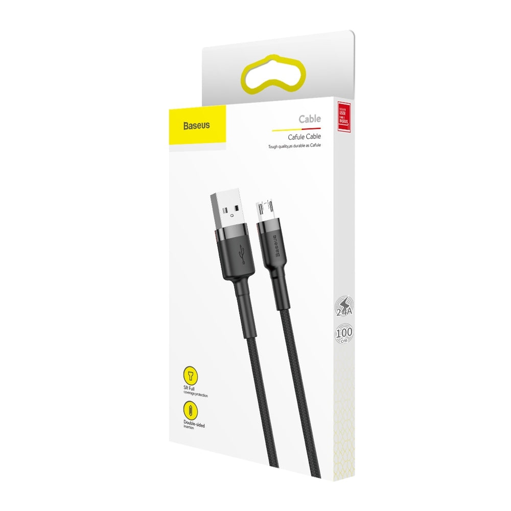Kabel za Prijenos Podataka i Punjenje USB-A - microUSB Baseus Cafule, 18W, 1m, Sivi CAMKLF-BG1
