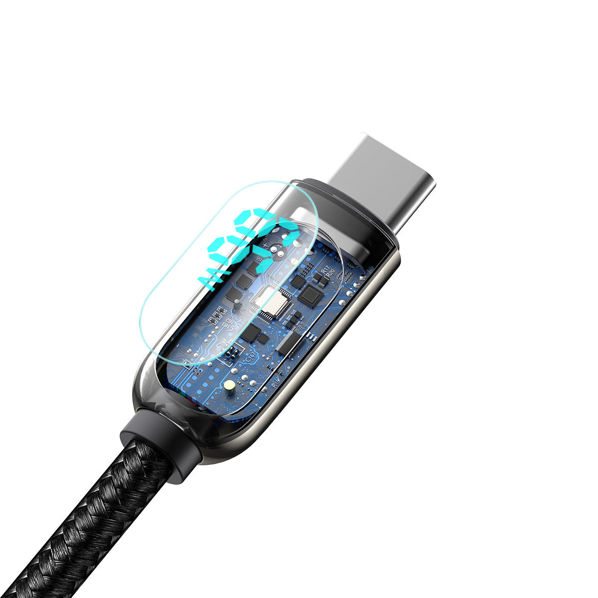 Kabel za Prijenos Podataka i Punjenje USB-A - USB-C Baseus Display, 66W, 2m, Crni CASX020101