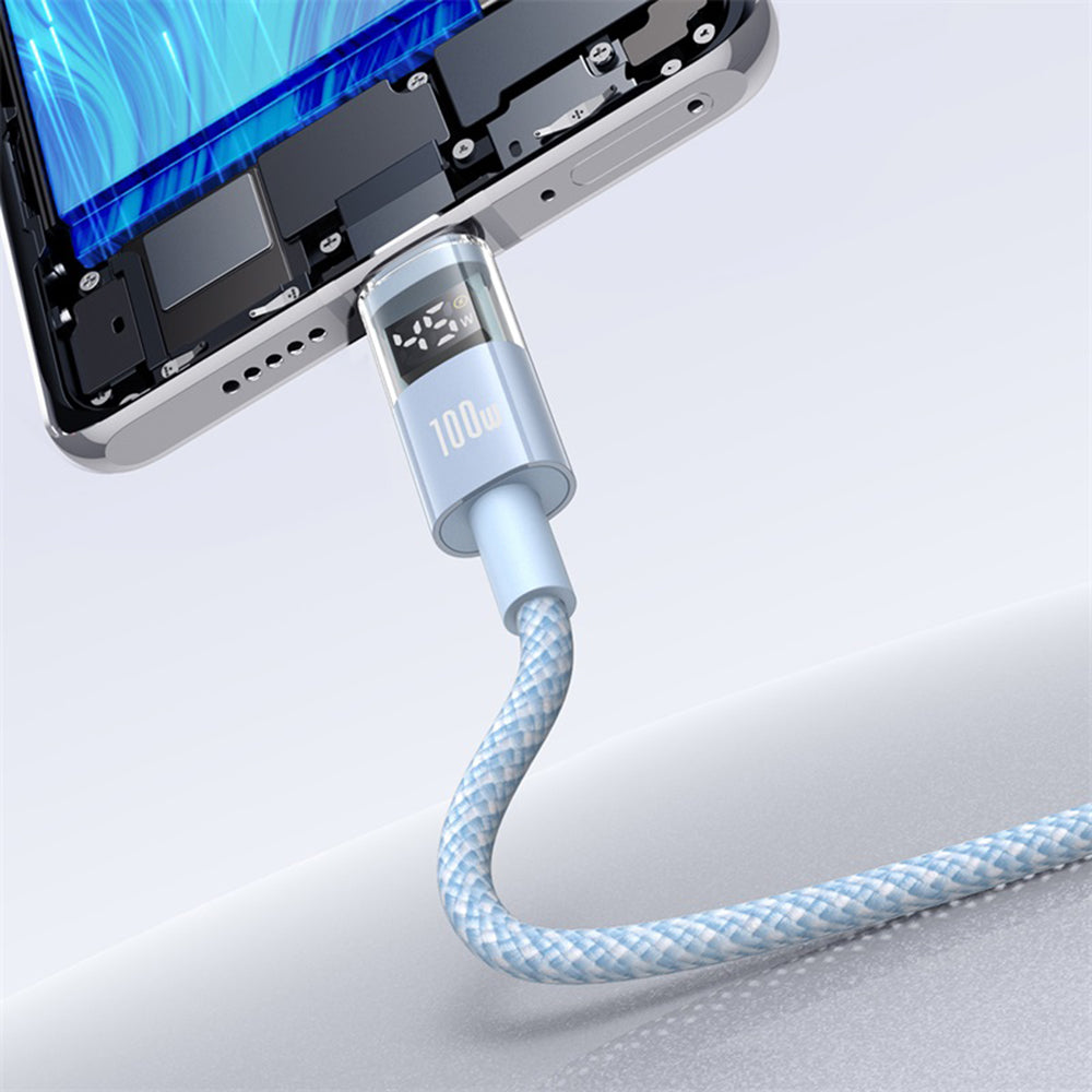 Kabel za podatke i punjenje USB-A - USB-C Baseus Display 2, 100W, 1m, Plavi P10382701311-00