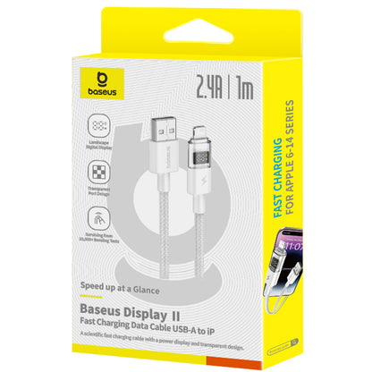 Kabel za podatke i punjenje USB-A - Lightning Baseus Display 2, 18W, 1m, Bijeli P10382700211-00
