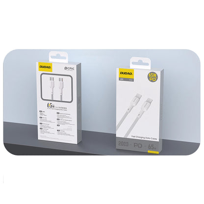 Kabel za podatke i punjenje USB-C - USB-C Dudao L9C, 65W, 1m, Bijeli