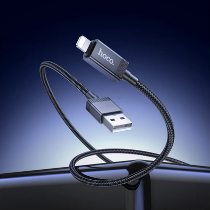 Kabel za prijenos podataka i punjenje USB-A - Lightning HOCO X118 Display, 12W, 1m, Crni