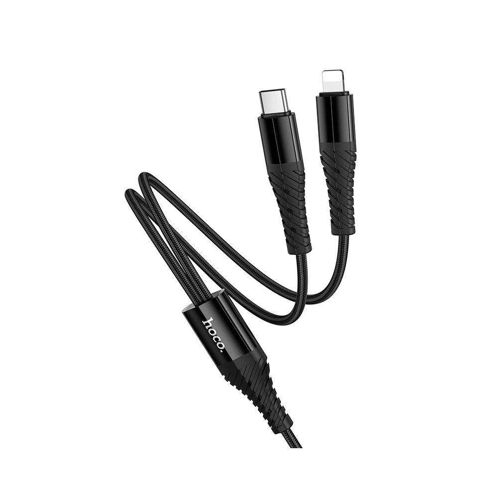 Kabel za punjenje USB-C - Lightning / USB-C HOCO X123, 10W, 1m, Crni