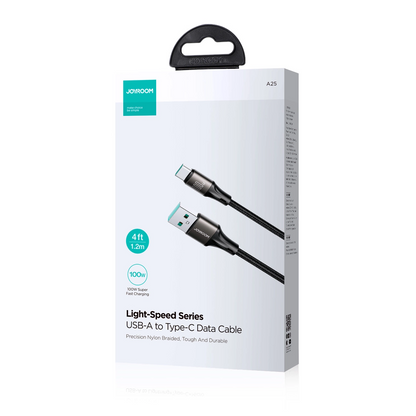 Kabel za podatke i punjenje USB-A - USB-C Joyroom S-A25 Light-Speed, 100W, 1.2m, Crni