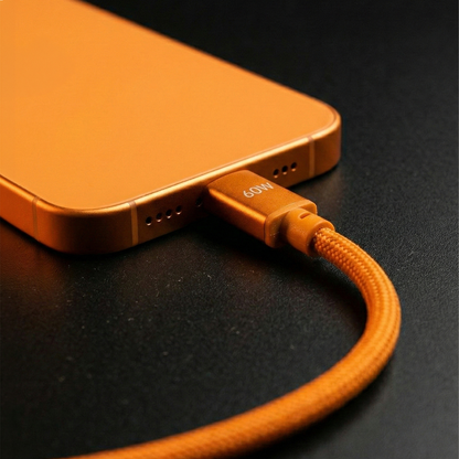 USB-C kabel za prijenos podataka i punjenje - USB-C Forever Saffron, 60W, 1m, Narančasta