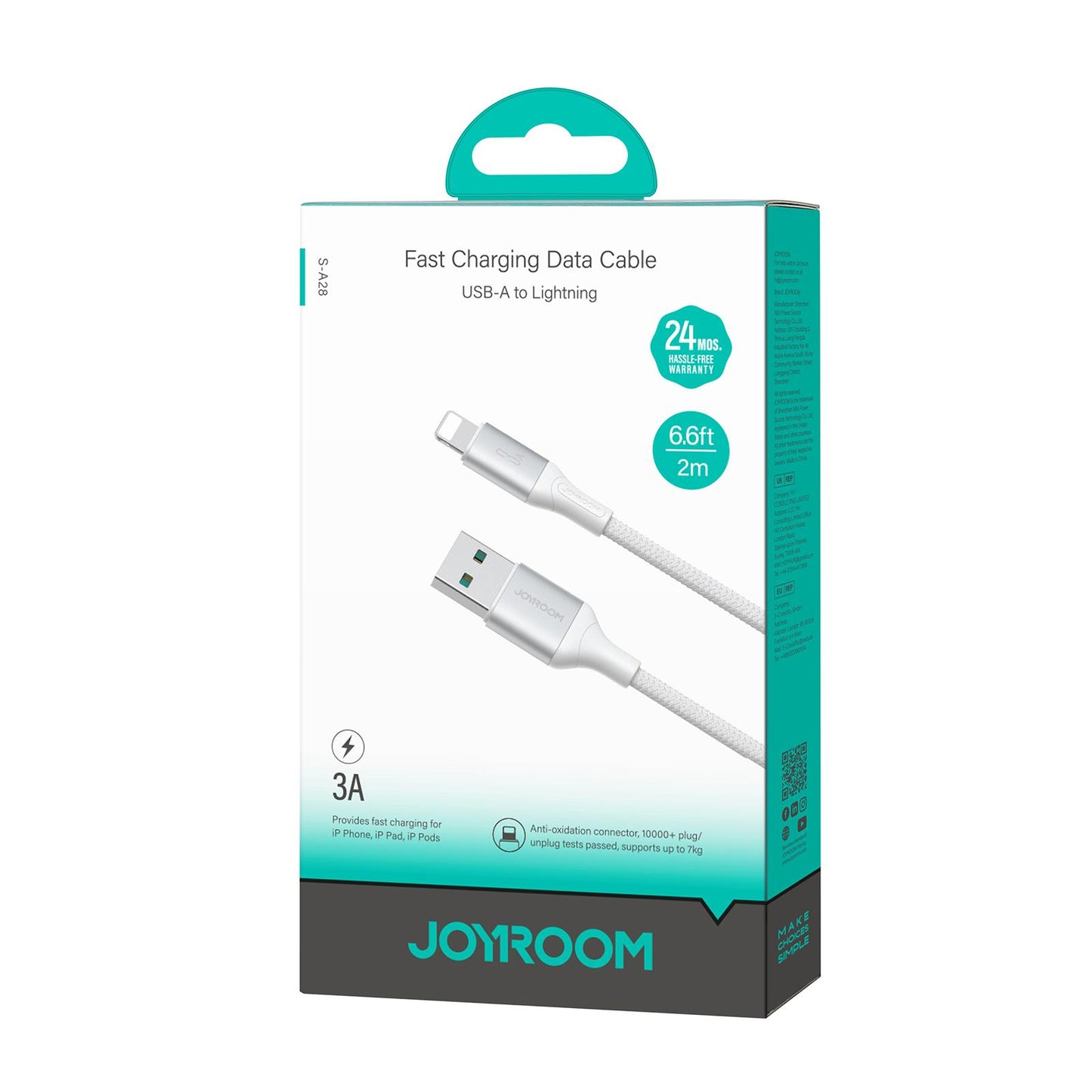 Kabel za podatke i punjenje USB-A - Lightning Joyroom S-A28 Flash, 18W, 2m, Bijeli