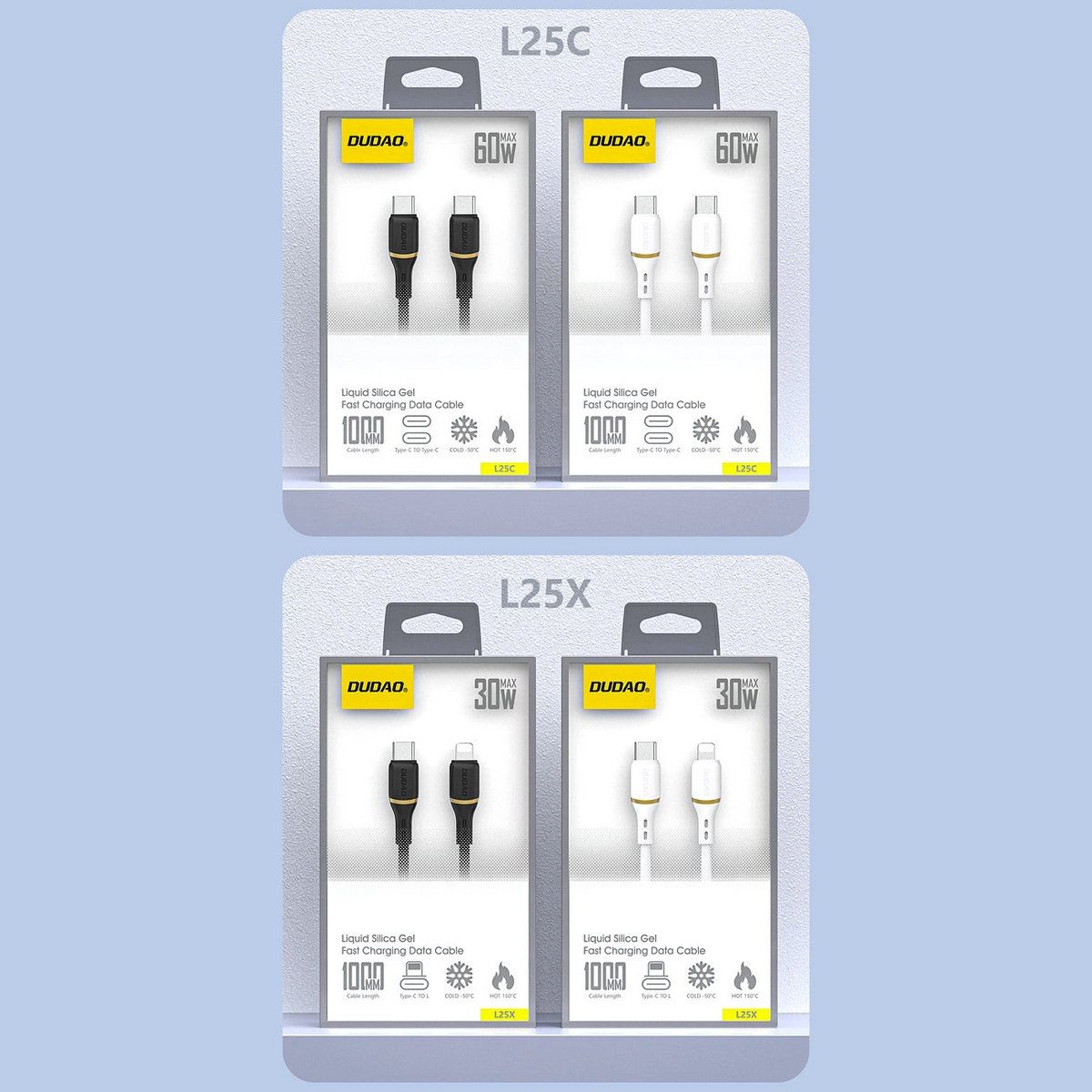 USB-C - USB-C kabel za prijenos podataka i punjenje Dudao L25C, 30W, 1m, bijeli