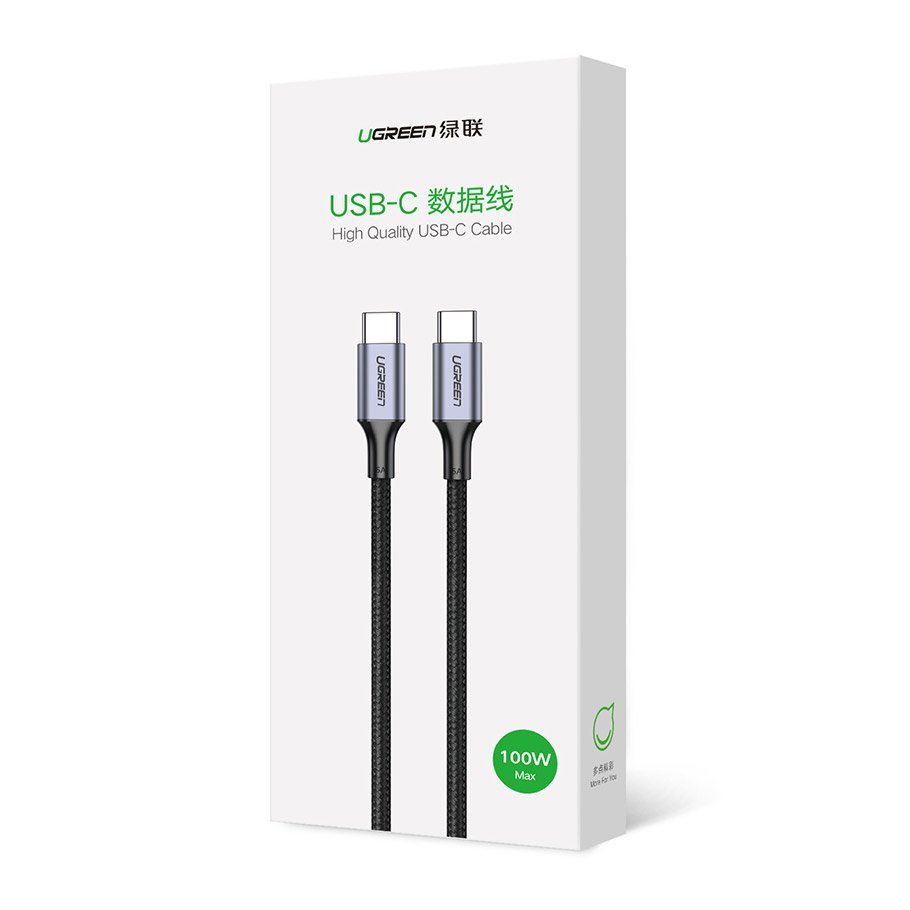 Kabel za Prijenos Podataka i Punjenje USB-C - USB-C UGREEN US316, 100W, 1m, Sivi